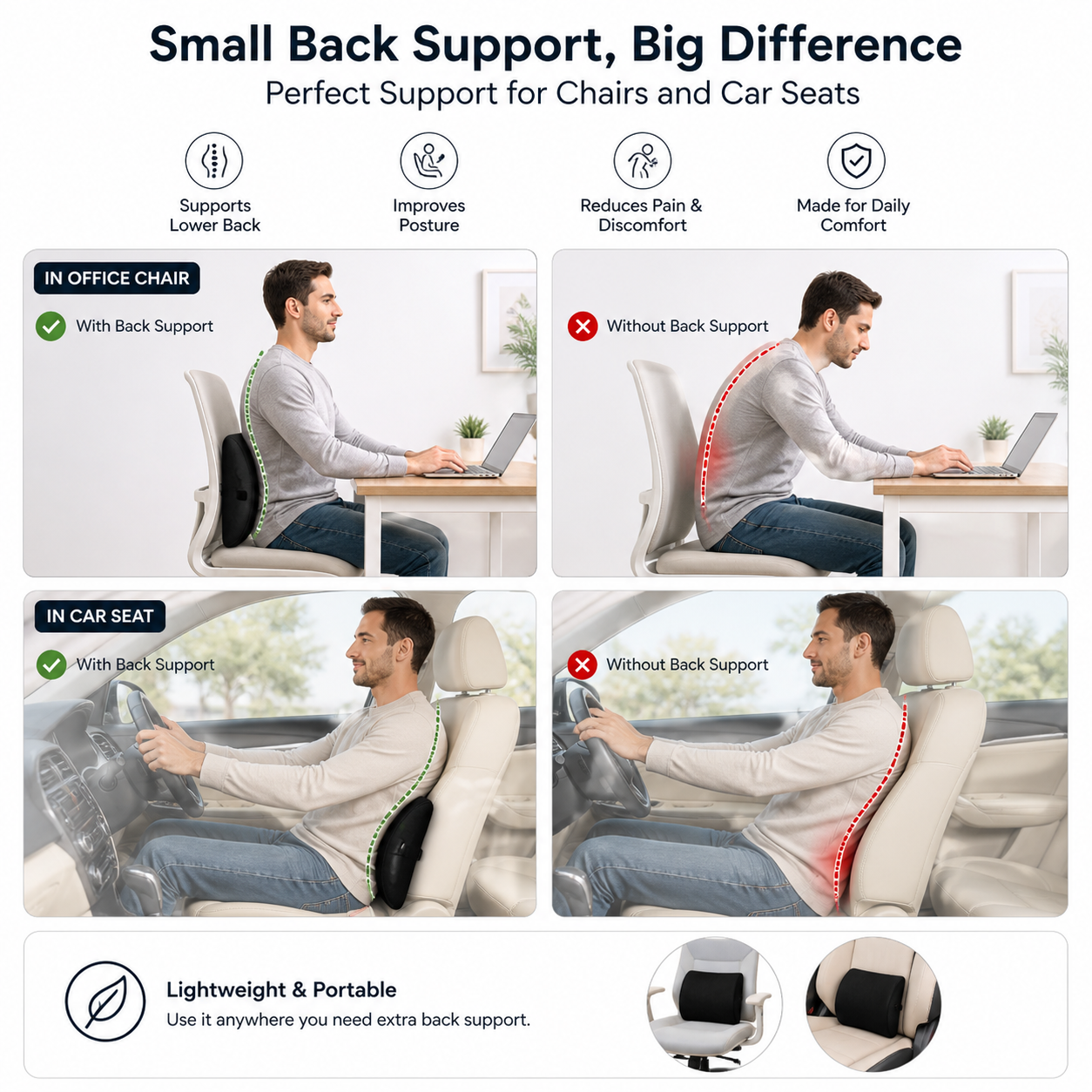 وسادة صغيرة لدعم الفقرات القطنية OC116