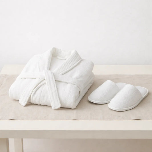 Off-White Bathrobe Set