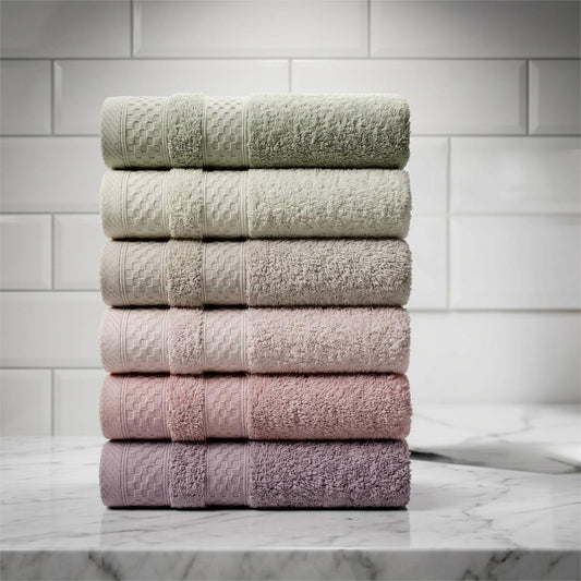 Classic Check Border Hand Towels Bundle (6 pcs)