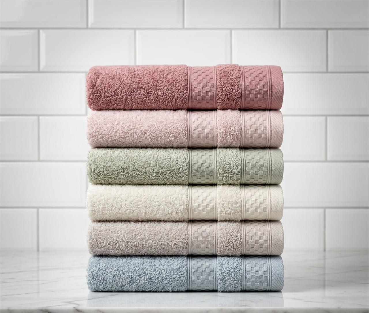 Classic Check Border Hand Towels Bundle (6 pcs)